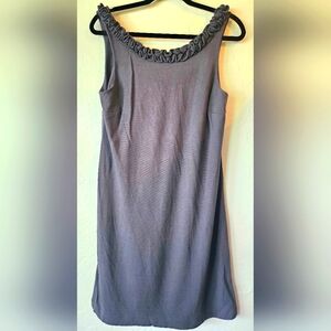 NWT JCrew Dark Gray Sleeveless Dress with Ruffled Neckline